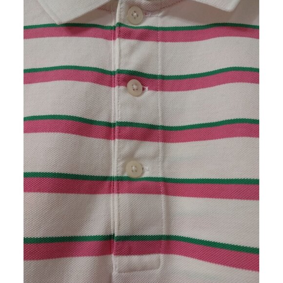 Polo Golf Ralph Lauren Green Pink White Striped Spring Island Logo Mens Sz L - Picture 4 of 9
